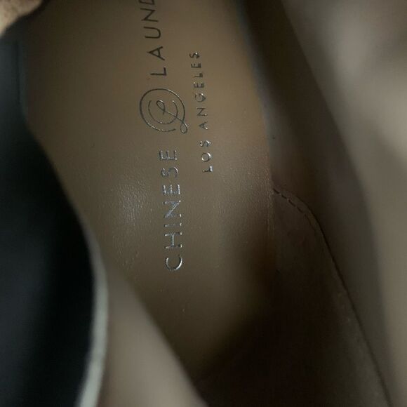 Chinese Laundry Tan Suede Over the Knee Boots tie in front 9 - Picture 7 of 8